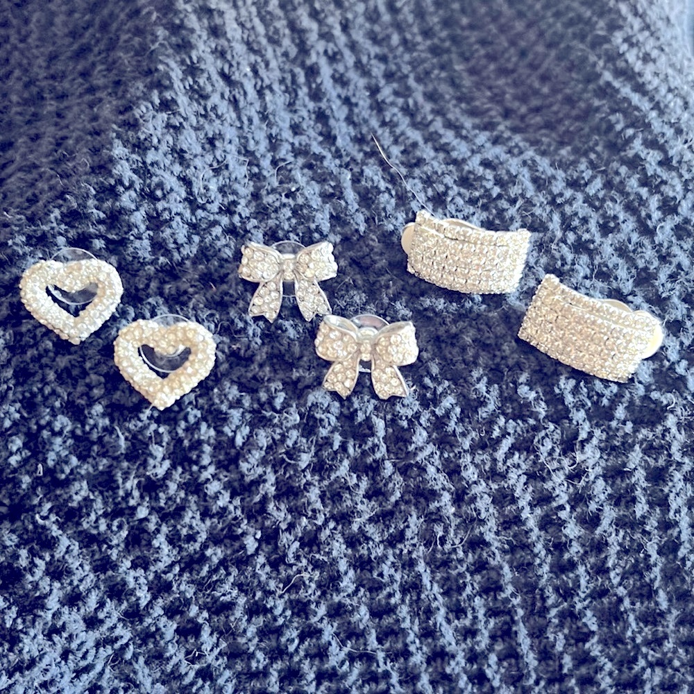Bundle of rhinestone earrings